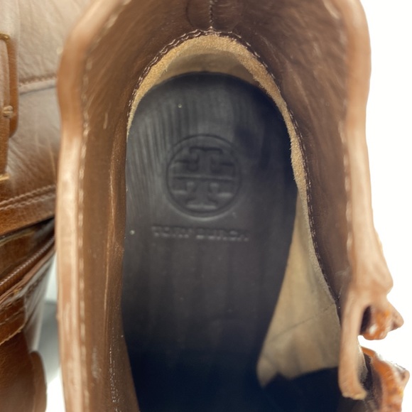 Tory Burch Women's Colton Leather‎ Booties in Almond - Picture 4 of 13